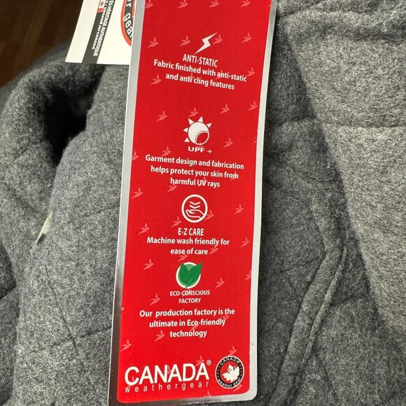 Canada Weathergear Men's Woolverton Fleece Quilted Shirt Jacket, Size M, Carbon - Picture 13 of 15